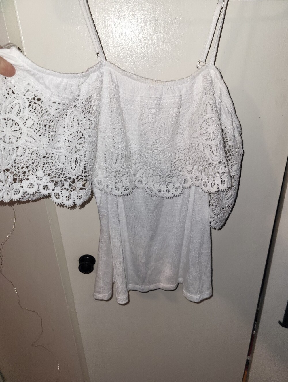 No Boundaries White Lace Off-Shoulder Blouse